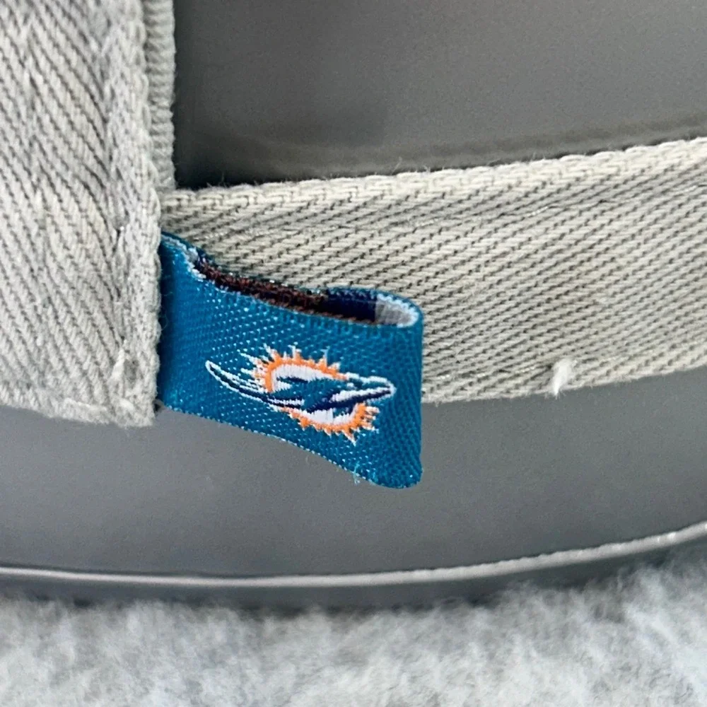 Miami Dolphins Logo Mens Gray NFL Team Apparel Baseball Hat Adjustable OSFM